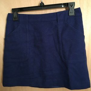 J. Crew short blue wool skirt